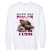 Funny Rizz Em With The Tism Meme Moo Deng Baby Hippo Garment-Dyed Sweatshirt