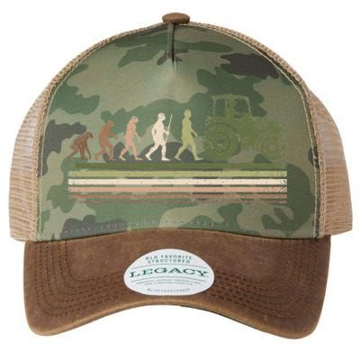 Funny Retro Evolution Tractor Farmer Farming Agriculture Legacy Tie Dye Trucker Hat