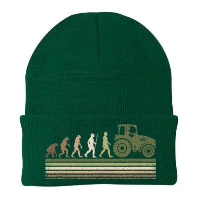 Funny Retro Evolution Tractor Farmer Farming Agriculture Knit Cap Winter Beanie