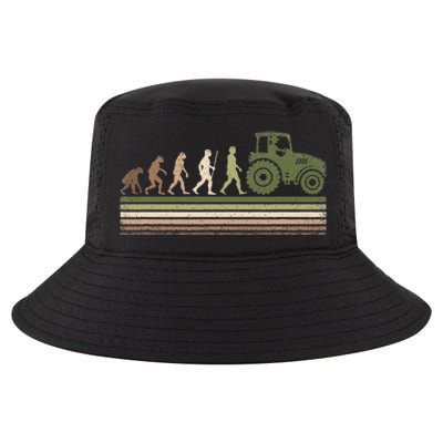 Funny Retro Evolution Tractor Farmer Farming Agriculture Cool Comfort Performance Bucket Hat