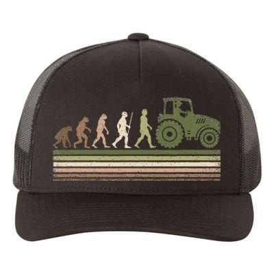 Funny Retro Evolution Tractor Farmer Farming Agriculture Yupoong Adult 5-Panel Trucker Hat