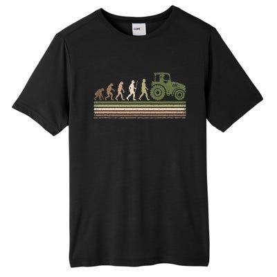 Funny Retro Evolution Tractor Farmer Farming Agriculture Tall Fusion ChromaSoft Performance T-Shirt