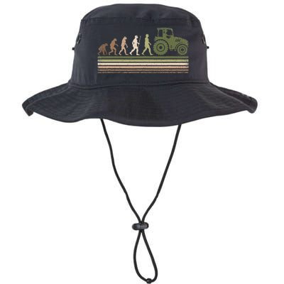 Funny Retro Evolution Tractor Farmer Farming Agriculture Legacy Cool Fit Booney Bucket Hat