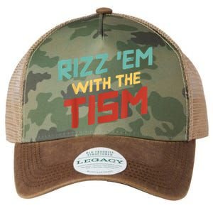 Funny Rizz Em With The Tism Meme Autistic Quote Funny Gift Legacy Tie Dye Trucker Hat