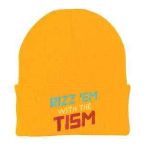 Funny Rizz Em With The Tism Meme Autistic Quote Funny Gift Knit Cap Winter Beanie