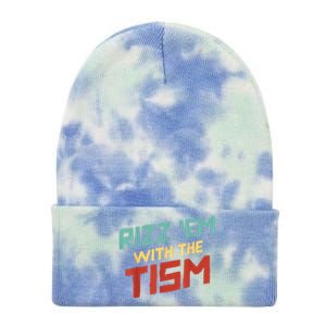 Funny Rizz Em With The Tism Meme Autistic Quote Funny Gift Tie Dye 12in Knit Beanie