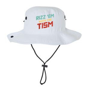 Funny Rizz Em With The Tism Meme Autistic Quote Funny Gift Legacy Cool Fit Booney Bucket Hat