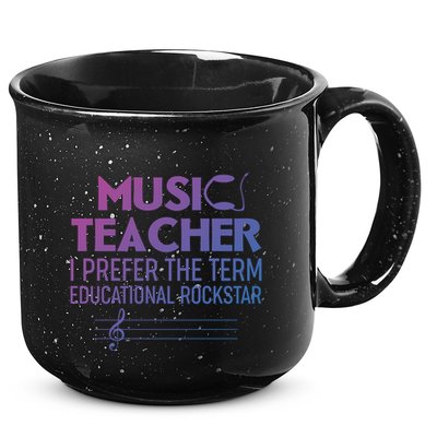 Funny Retro Educational Rockstar Music Teacher Gift 15oz Campfire Ceramic Mug