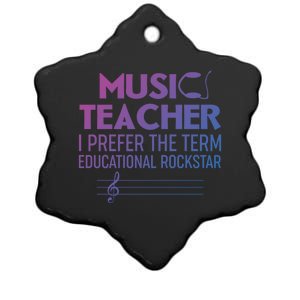 Funny Retro Educational Rockstar Music Teacher Gift Ceramic Star Ornament