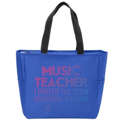 Funny Retro Educational Rockstar Music Teacher Gift Zip Tote Bag