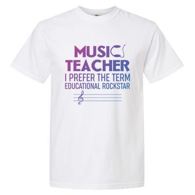 Funny Retro Educational Rockstar Music Teacher Gift Garment-Dyed Heavyweight T-Shirt