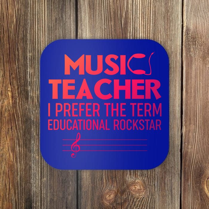 Funny Retro Educational Rockstar Music Teacher Gift Coaster