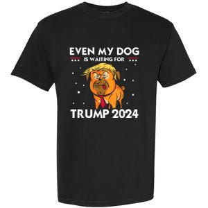 Funny Republicans Even My Dog Is Waiting For Trump 2024 Garment-Dyed Heavyweight T-Shirt