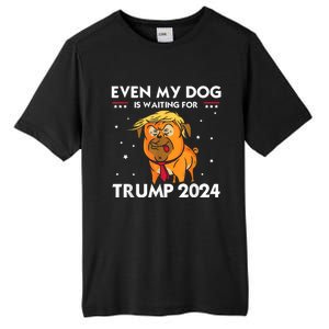 Funny Republicans Even My Dog Is Waiting For Trump 2024 Tall Fusion ChromaSoft Performance T-Shirt