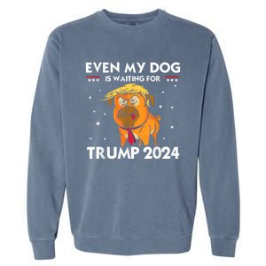 Funny Republicans Even My Dog Is Waiting For Trump 2024 Garment-Dyed Sweatshirt