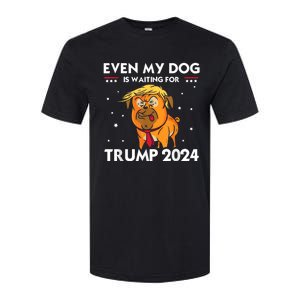 Funny Republicans Even My Dog Is Waiting For Trump 2024 Softstyle CVC T-Shirt