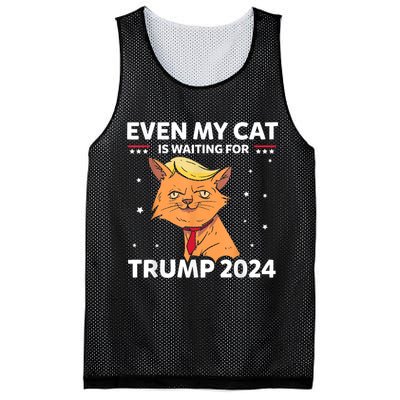 Funny Republicans Even My Cat Is Waiting For Trump 2024 Mesh Reversible Basketball Jersey Tank