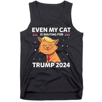 Funny Republicans Even My Cat Is Waiting For Trump 2024 Tank Top