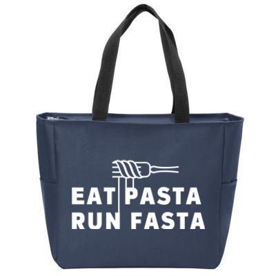 Funny Running Eat Pasta Run Fasta Zip Tote Bag