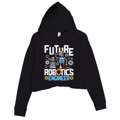Future Robotics Engineer Engineering Robot Lover Cyborg Crop Fleece Hoodie