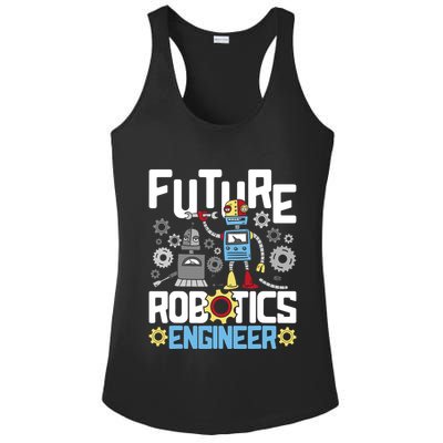 Future Robotics Engineer Engineering Robot Lover Cyborg Ladies PosiCharge Competitor Racerback Tank