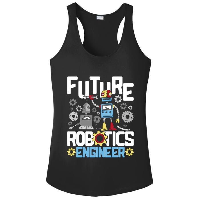Future Robotics Engineer Engineering Robot Lover Cyborg Ladies PosiCharge Competitor Racerback Tank