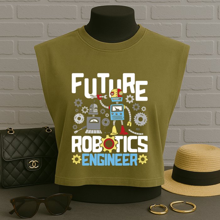 Future Robotics Engineer Engineering Robot Lover Cyborg Garment-Dyed Women's Muscle Tee