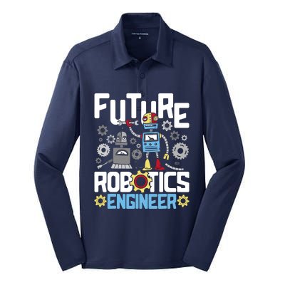 Future Robotics Engineer Engineering Robot Lover Cyborg Silk Touch Performance Long Sleeve Polo