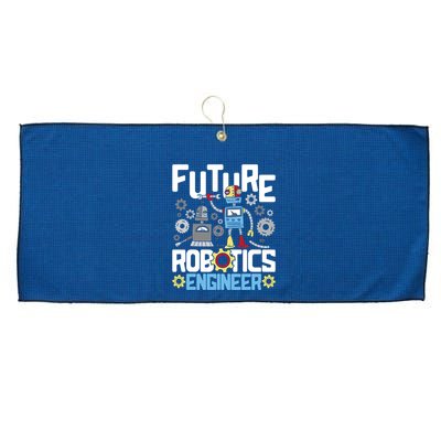 Future Robotics Engineer Engineering Robot Lover Cyborg Large Microfiber Waffle Golf Towel