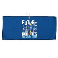 Future Robotics Engineer Engineering Robot Lover Cyborg Large Microfiber Waffle Golf Towel