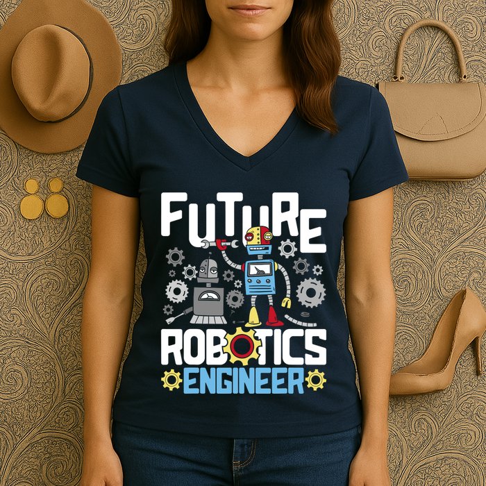 Future Robotics Engineer Engineering Robot Lover Cyborg Women's V-Neck T-Shirt