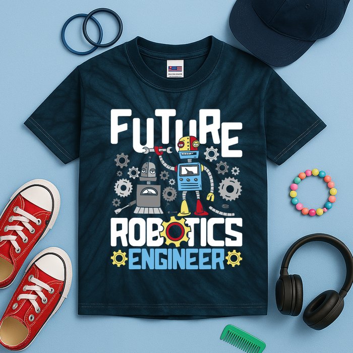 Future Robotics Engineer Engineering Robot Lover Cyborg Kids Tie-Dye T-Shirt