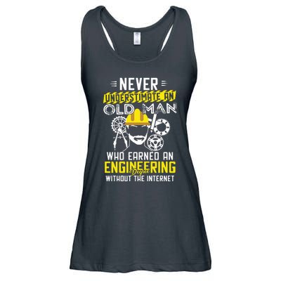 Funny Retired Engineer Grandpa With Engineering Degree Ladies Essential Flowy Tank