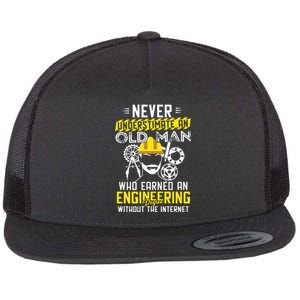 Funny Retired Engineer Grandpa With Engineering Degree Flat Bill Trucker Hat