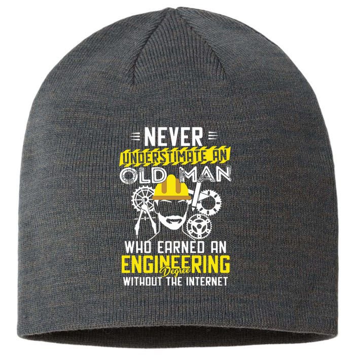 Funny Retired Engineer Grandpa With Engineering Degree Sustainable Beanie