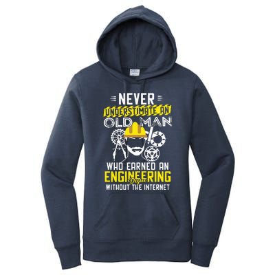 Funny Retired Engineer Grandpa With Engineering Degree Women's Pullover Hoodie