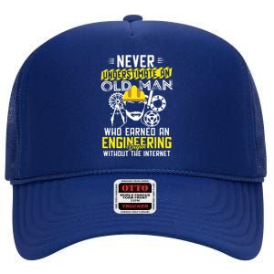 Funny Retired Engineer Grandpa With Engineering Degree High Crown Mesh Back Trucker Hat