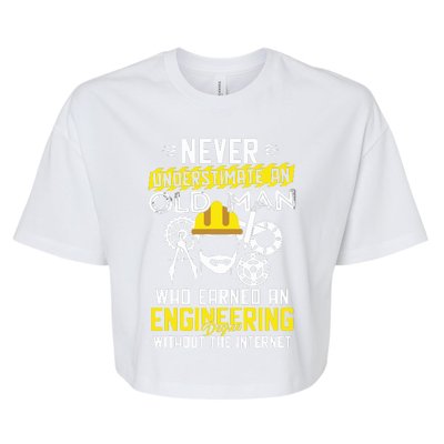 Funny Retired Engineer Grandpa With Engineering Degree Bella+Canvas Jersey Crop Tee