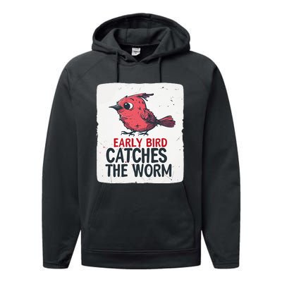 Funny Red Early Bird Costume For Worm Idiom Speech Lovers Performance Fleece Hoodie