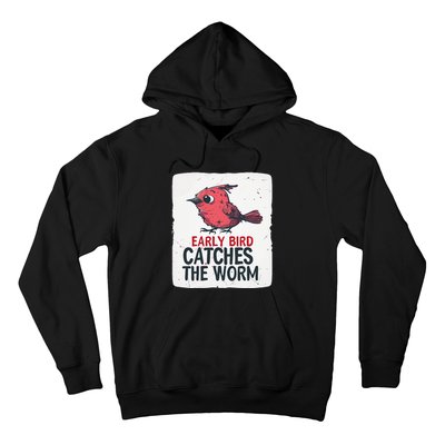 Funny Red Early Bird Costume For Worm Idiom Speech Lovers Hoodie