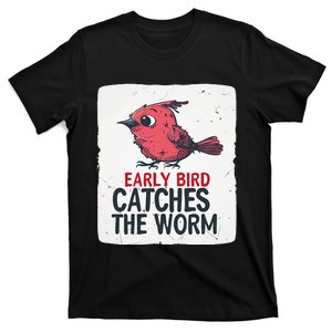 Funny Red Early Bird Costume For Worm Idiom Speech Lovers T-Shirt