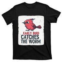 Funny Red Early Bird Costume For Worm Idiom Speech Lovers T-Shirt