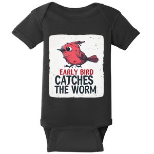 Funny Red Early Bird Costume For Worm Idiom Speech Lovers Baby Bodysuit