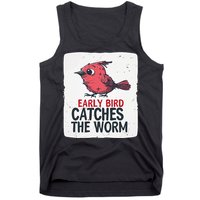 Funny Red Early Bird Costume For Worm Idiom Speech Lovers Tank Top