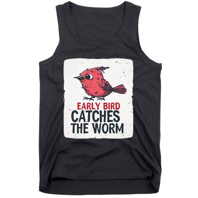 Funny Red Early Bird Costume For Worm Idiom Speech Lovers Tank Top