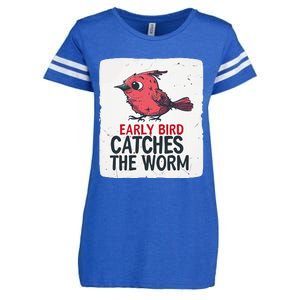 Funny Red Early Bird Costume For Worm Idiom Speech Lovers Enza Ladies Jersey Football T-Shirt