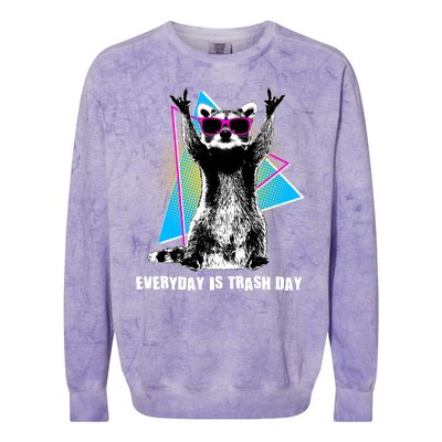 Funny Retro Everyday Is Trash Day Raccoon Colorblast Crewneck Sweatshirt