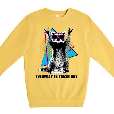 Funny Retro Everyday Is Trash Day Raccoon Premium Crewneck Sweatshirt