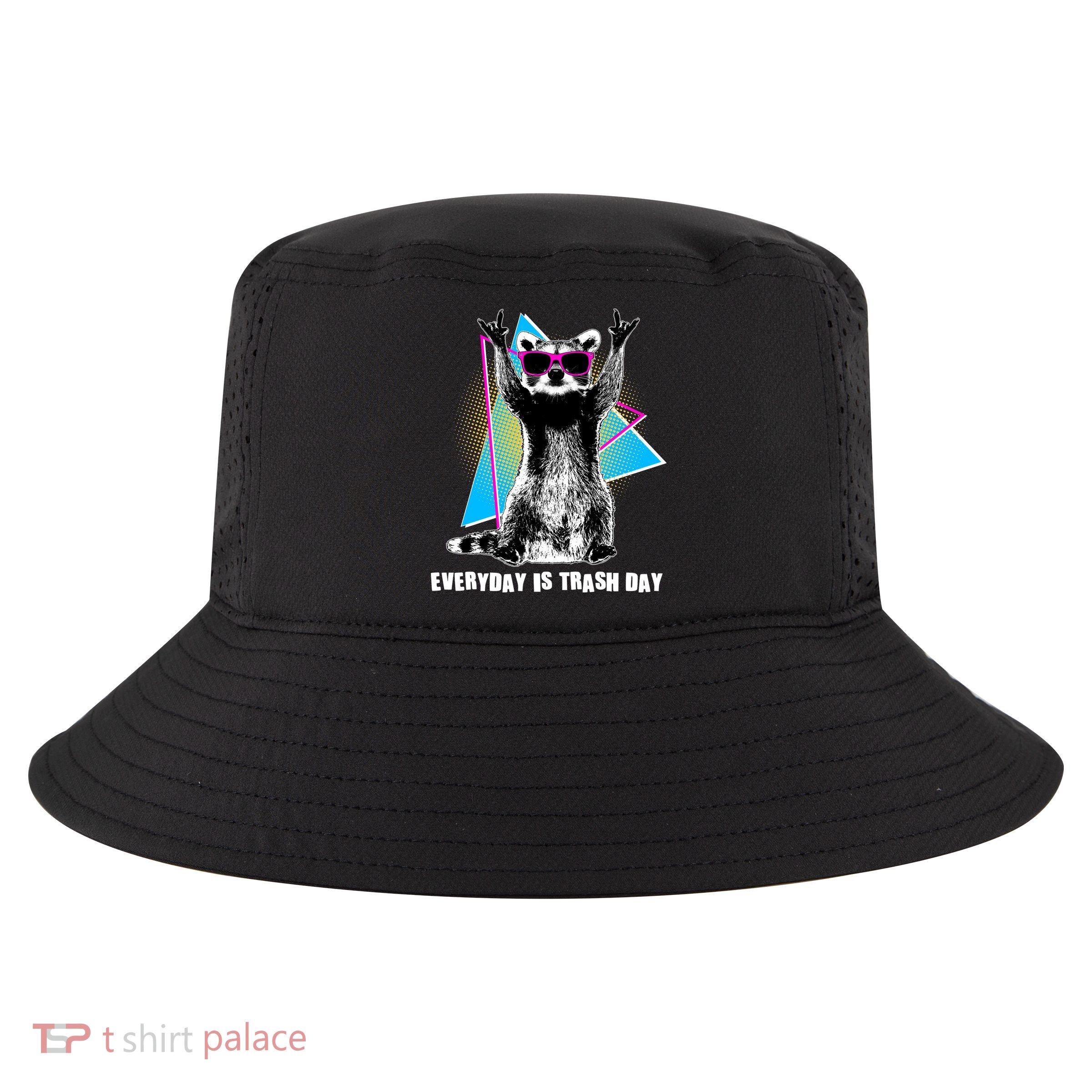 Funny Retro Everyday Is Trash Day Raccoon Cool Comfort Performance Bucket Hat