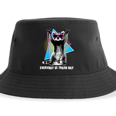 Funny Retro Everyday Is Trash Day Raccoon Sustainable Bucket Hat